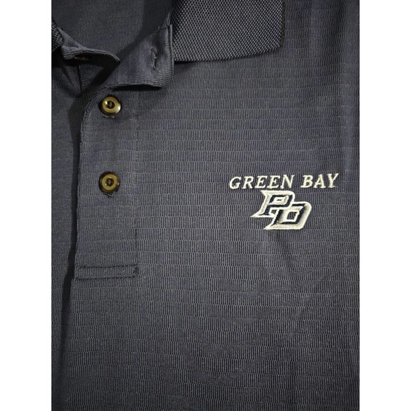 Hero 247 Mens XL Green Bay PD POLICE Dept Short Sleeve Polo Shirt Dark Blue NEW - Picture 2 of 8
